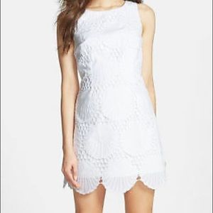Lilly Pulitzer Delia Shift Jumbo Sea Eyelet Lace Shell Shift Dress White Size 00
